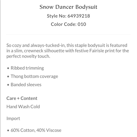 Snow Dancer Bodysuit - Picture 6 of 6